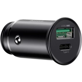Автомобильное зарядное устройство Baseus Circular Metal PPS Quick Charger Car Charger 30W (Support VOOC), Чёрное (CCYS-C01)