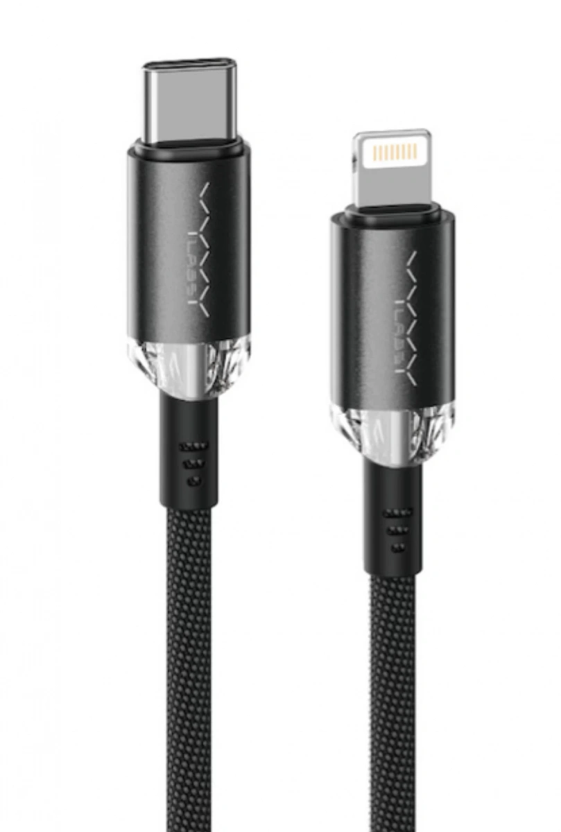 Кабель Vyvylabs Crystal Series Fast Charging Cable Type-C to iP 30W, 1м, Чёрный (VCSCL-02). Фото 1
