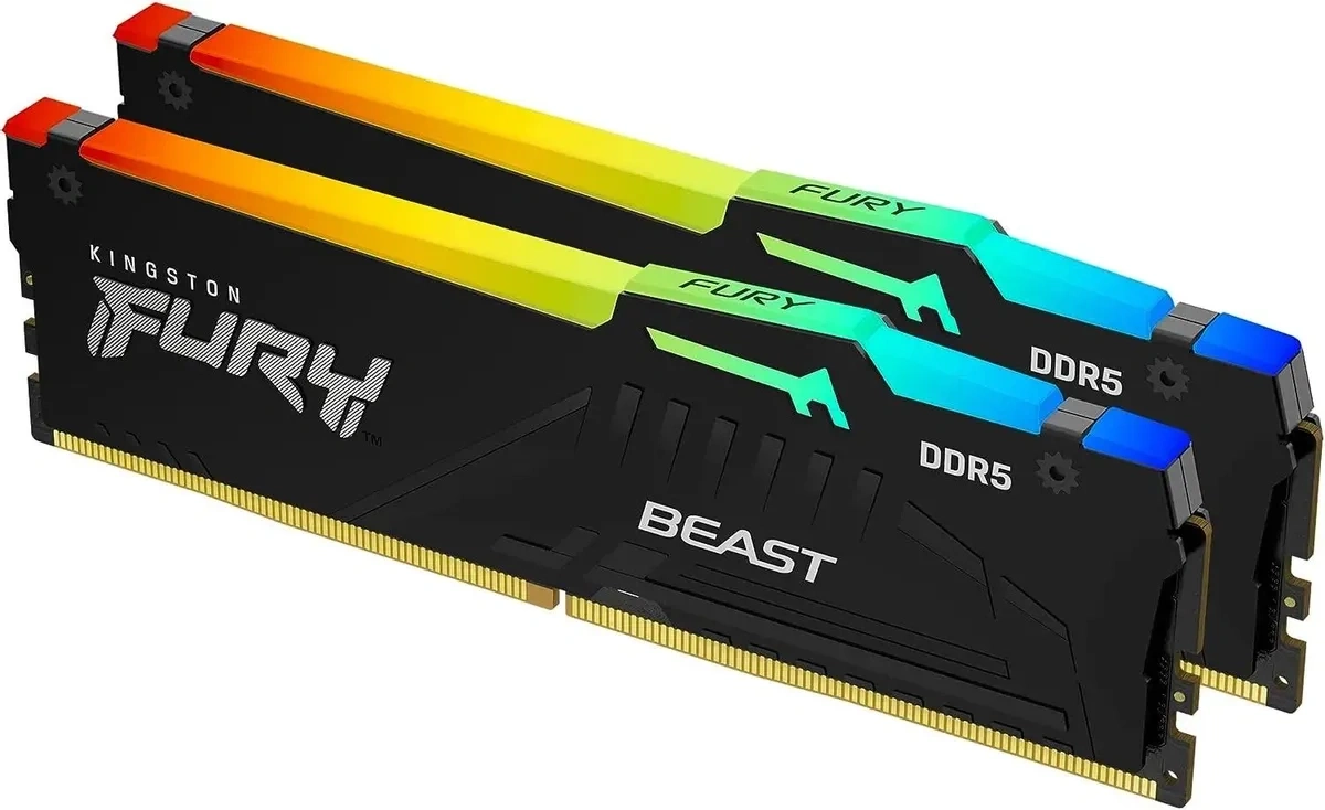 Оперативная память Kingston FURY Beast Black RGB 32Гб, DDR5, 2х16 ГБ, 6000 МГц, 30-36-36 (KF560C30BBEAK2-32). Фото 2