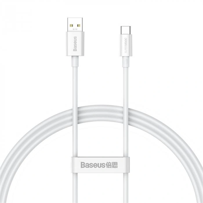 Кабель Baseus Superior Series (SUPERVOOC) Fast USB to Type-C 65W 1м, Белый (CAYS000902). Фото 1