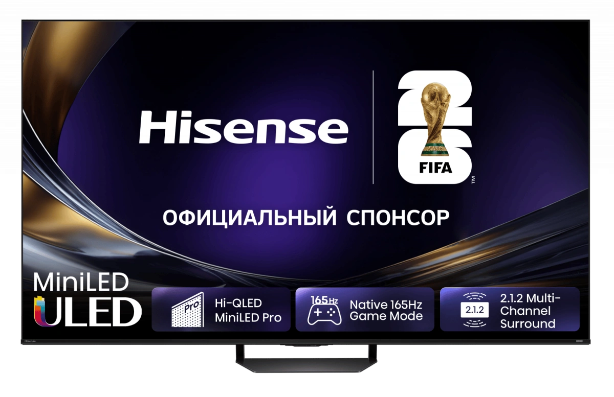 Телевизор Hisense 55U7S Pro (2026) 55" 4K UHD Mini-LED Pro Смарт ТВ, Угольно-серый. Фото 1