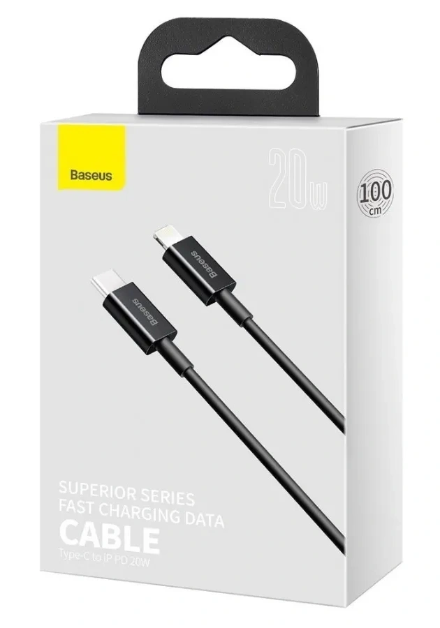 Кабель Baseus Superior Series Fast Charging Data Cable Type-C to iP PD 20W 1m, Чёрный (CATLYS-A01). Фото 4