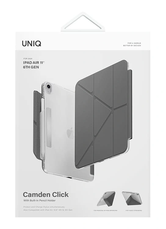 Чехол Uniq для iPad Air 11 M3, M2 Camden Click, Rhino Grey (PDA11(2024)-CAMRGRY). Фото 6