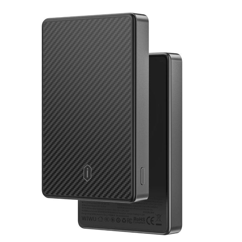 Внешний аккумулятор Wiwu Warriors PD 20W Magnetic Power Bank Wi-P073 10000mAh, Чёрный. Фото 1