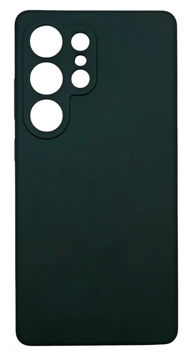 Накладка Silicone Case для Samsung Galaxy S25 Ultra, Тёмно-зелёная. Фото 1