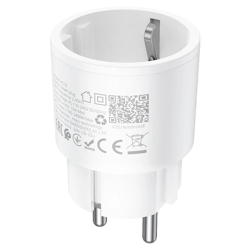 Умная розетка Hoco AC16 Veloz Wi-Fi, White. Фото 2