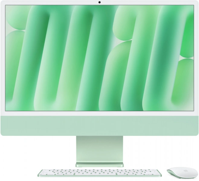 Apple iMac 24" Retina 4,5K, (MWUY3RU/A) (M4, 10-ядер CPU, 10-ядер GPU, 16 ГБ, 256 ГБ SSD, 2024), Зелёный. Фото 1