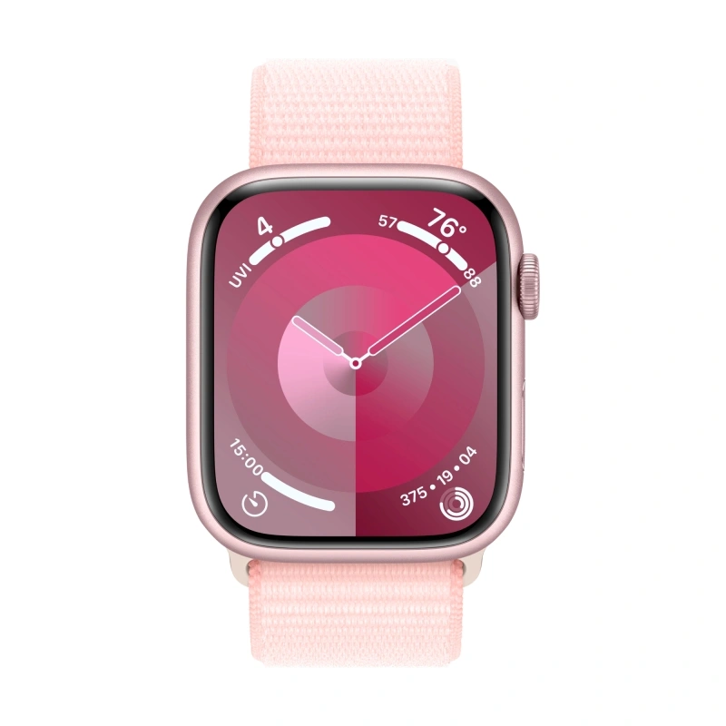 Apple Watch Series 9, 45 мм, розовый алюминий, спортивный ремешок нежно-розового цвета (MR9J3). Фото 2