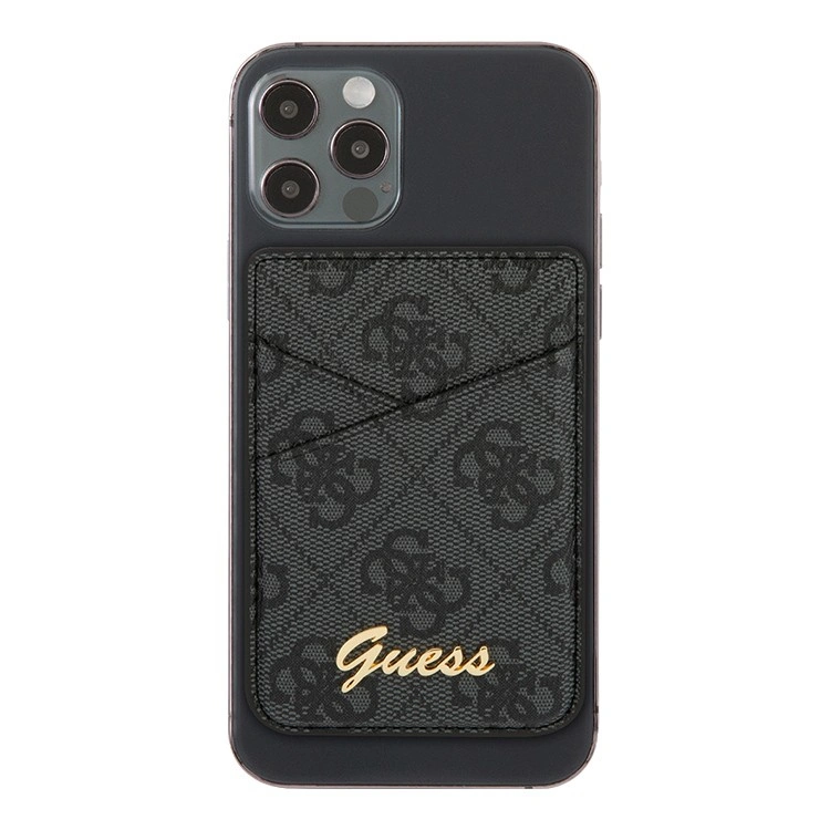 Чехол-бумажник Guess Wallet Cardslot Magsafe 4G Triangle logo, Black (GUWMS4GTLBK). Фото 2