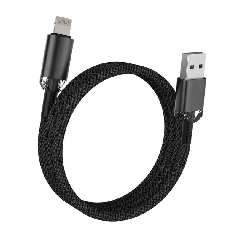 Кабель Vyvylabs Crystal Series Fast Charging Cable Type-C to iP 30W, 1м, Чёрный (VCSCL-02). Фото 2