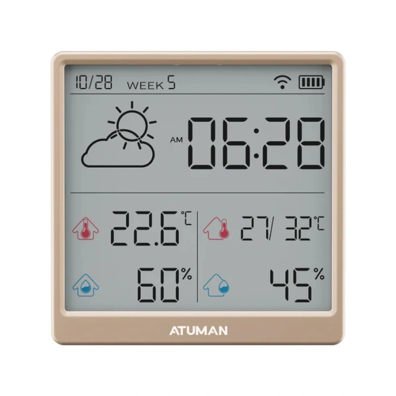 Датчик температуры и влажности AtuMan TH3, Gold. Фото 1