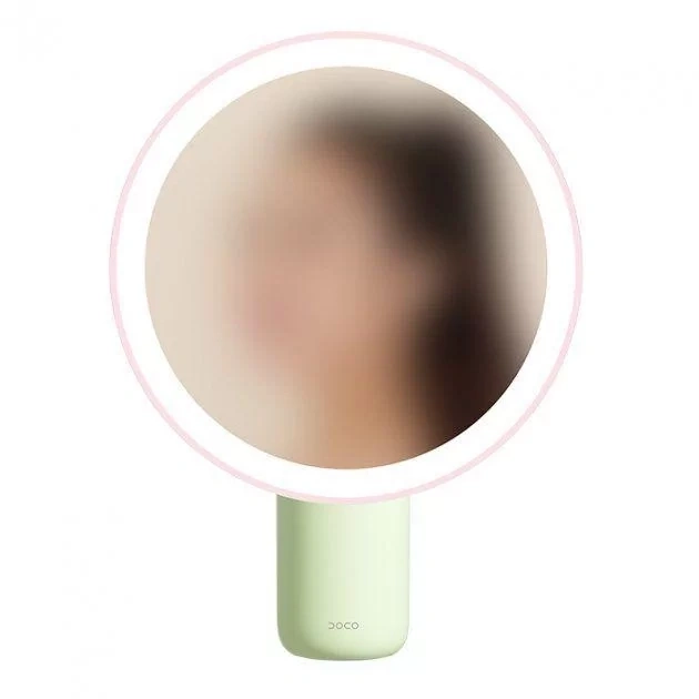 Зеркало для макияжа DOCO DM001, Зелёно-розовое. Фото 1
