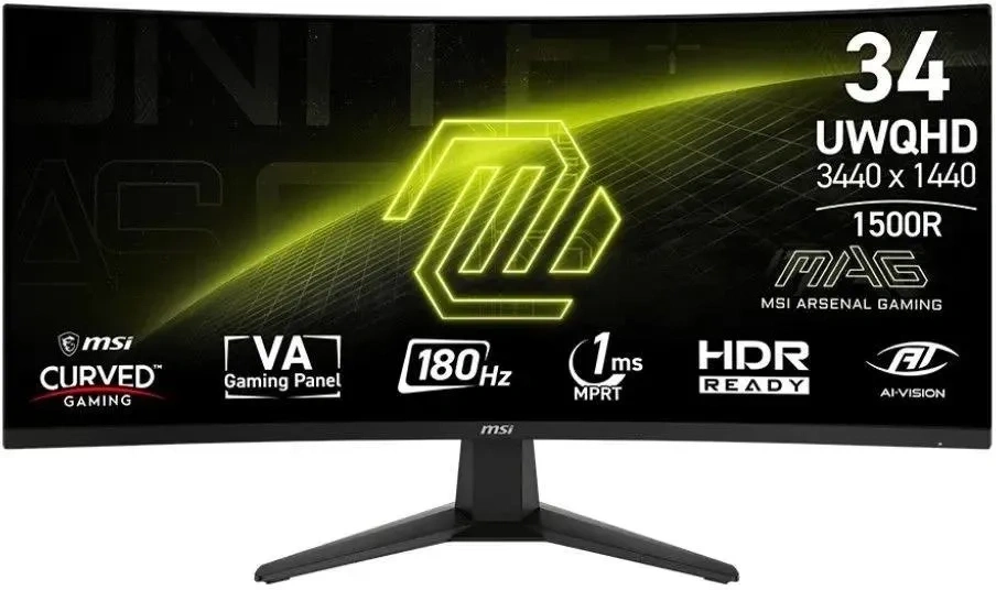 Монитор MSI Mag 346CQ 180Гц 3K VA 34", Чёрный (9S6-3DD71M-016). Фото 1