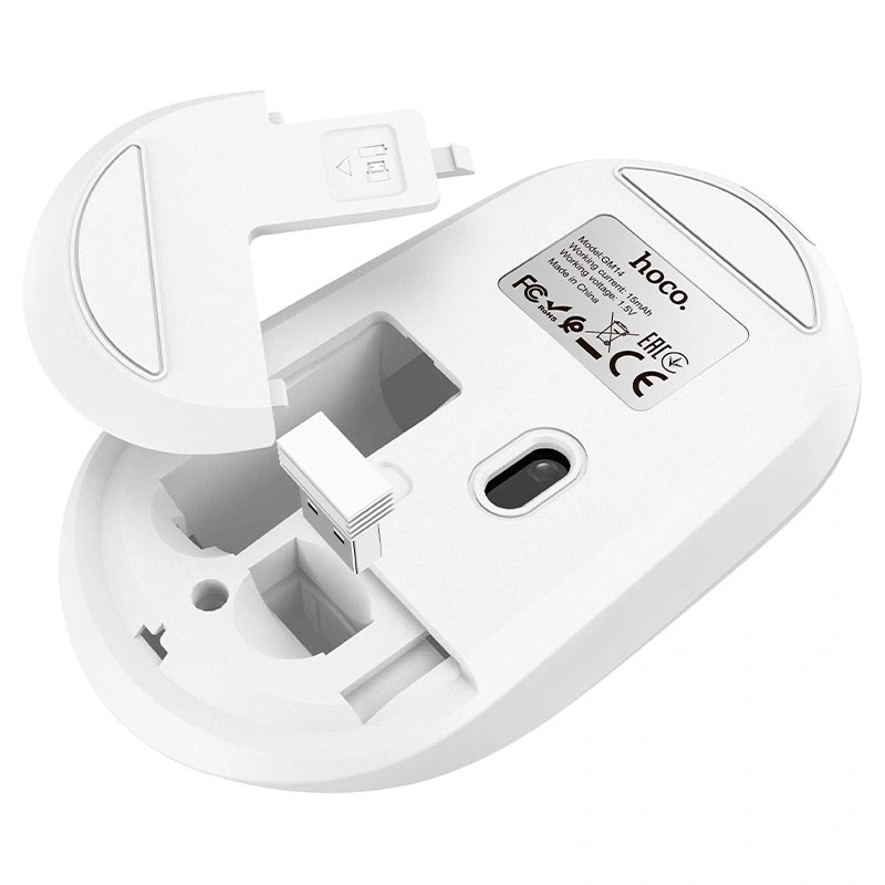 Мышь беспроводная Hoco GM14 Platinum 2.4G Business Wireless Mouse, Белая. Фото 3