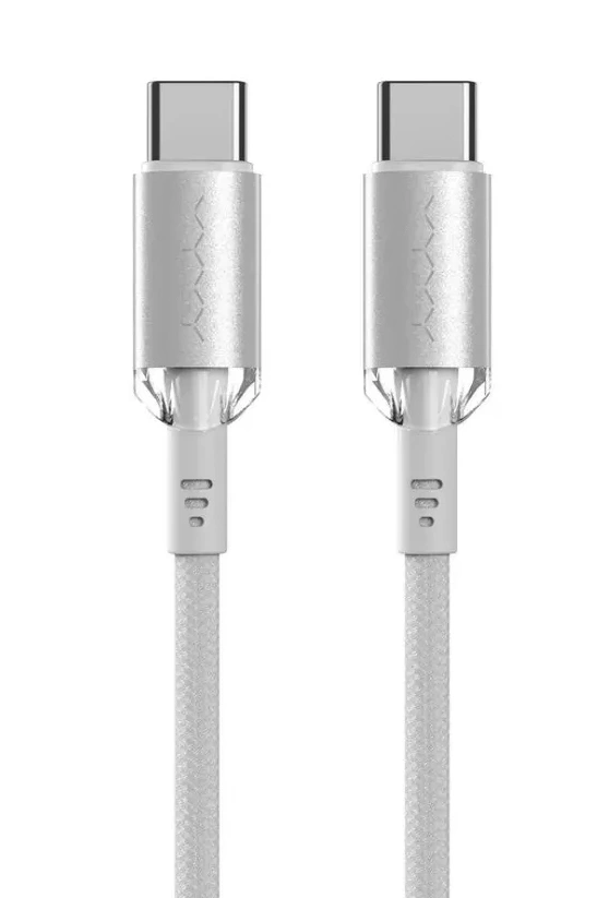 Кабель Vyvylabs Crystal Series Fast Charging Cable Type-C to Type-C 60W, 1м, Белый (VCSCC-01). Фото 1