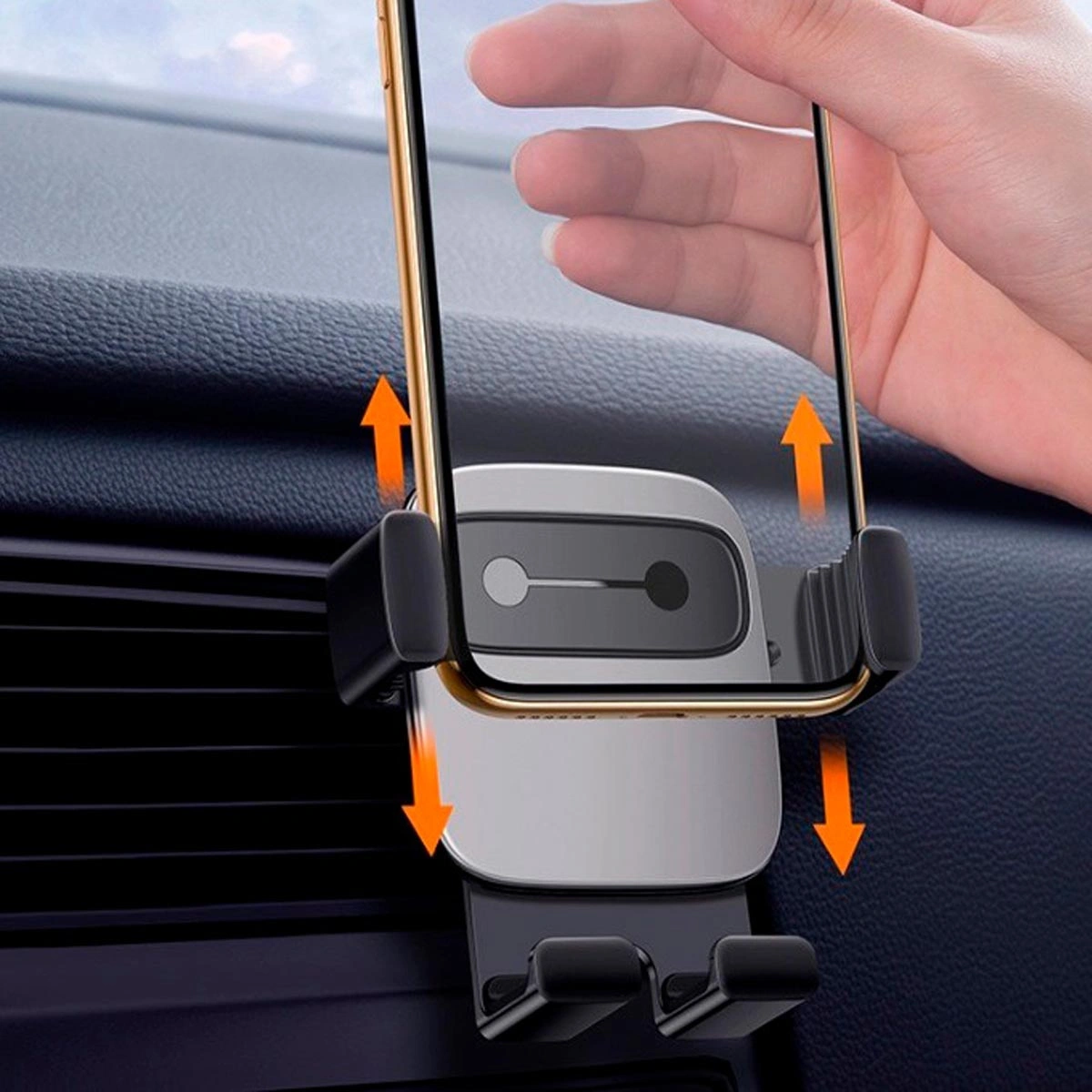 Держатель Baseus Cube Gravity Vehicle-mounted Holder, Silver (SUYL-FK0S). Фото 5