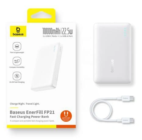 Внешний аккумулятор Baseus EnerFill FP21 Fast Charge 22,5W 10000 mAh, Белый (P1008210D213-00). Фото 5