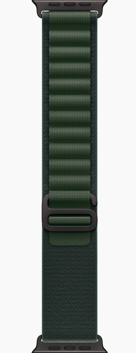 Apple Watch Ultra 2 (2024) GPS+Cellular 49mm, Black Titanium ремешок "Dark Green Alpine Loop", размер M 145-190mm (MX4R3). Фото 3