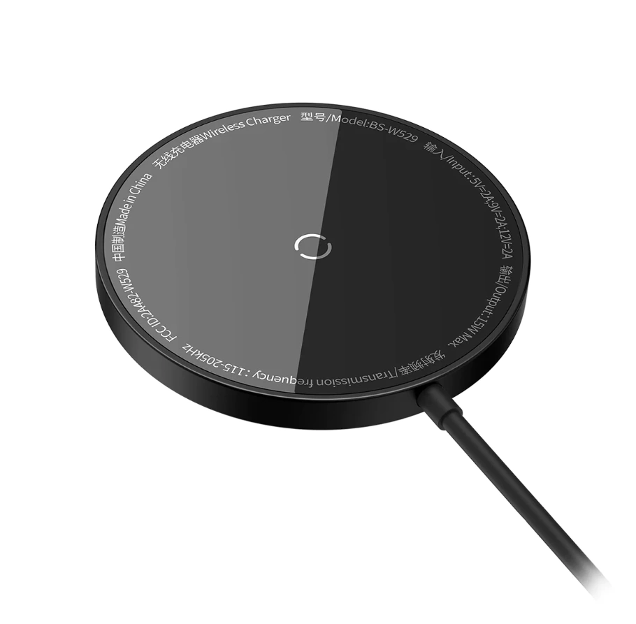Беспроводное зарядное устройство Baseus Simple Mini3 Magnetic Wireless Charger 15W, Black (CCJJ040001). Фото 3