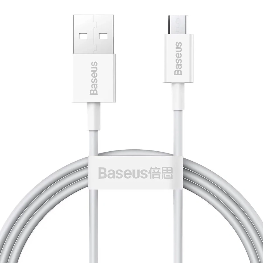 Кабель Baseus Superior Series Fast Charging Data Cable USB to Micro 2A 1м, Белый (CAMYS-02). Фото 1