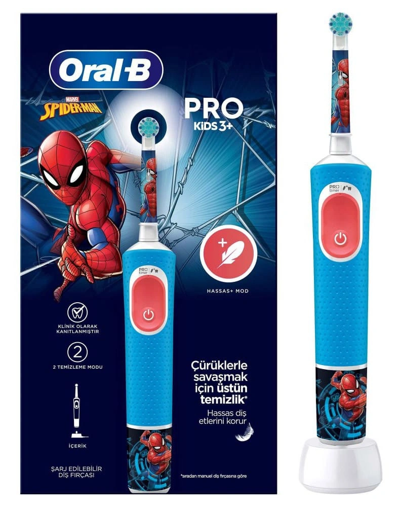 Детская электрическая зубная щетка Oral-B Vitality Pro Kids D103 Spiderman. Фото 1
