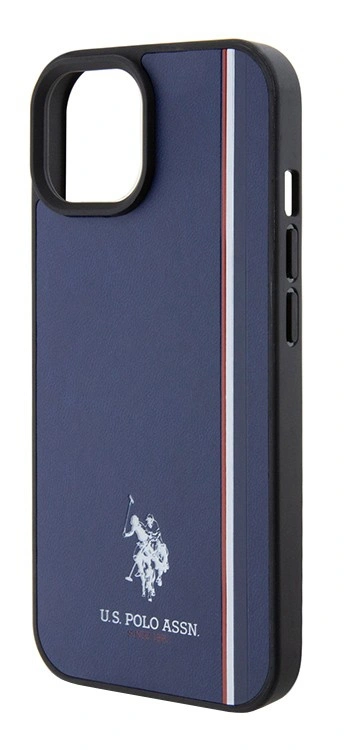 Накладка U.S. Polo Assn. для iPhone 15 PU Double horse logo and Tricolor line Hard, Navy (USHCP15SSCOV). Фото 3