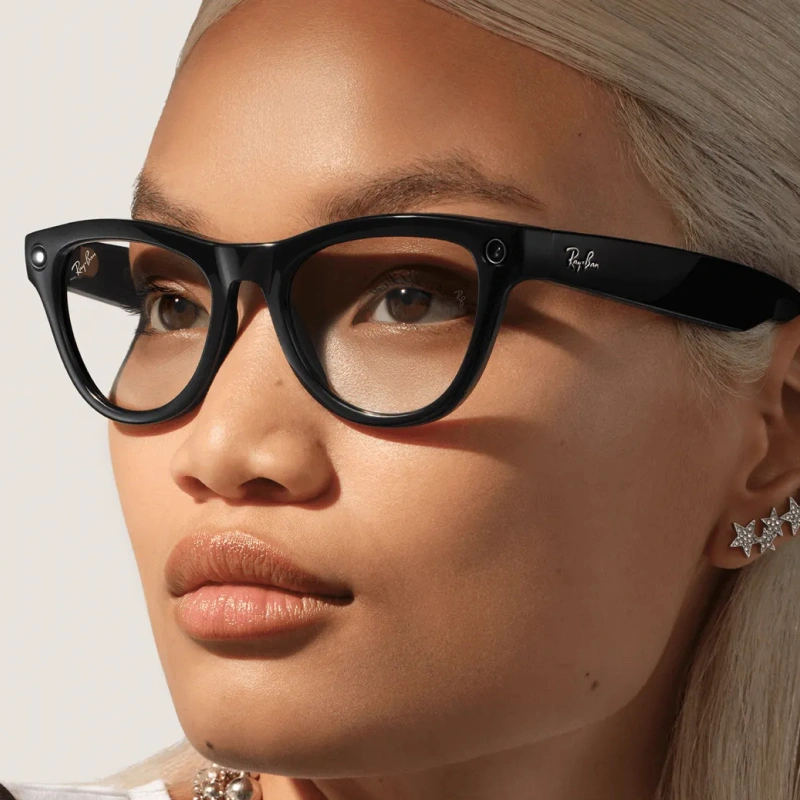 Умные очки Ray Ban Skyler (Gen 2) RW4014 Shiny Black/Clear 150-52mm (601/SB52). Фото 5