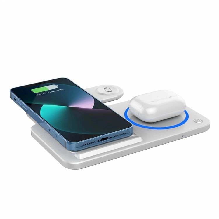 Беспроводное зарядное устройство Wiwu Power Air 3in1 Wireless Charger 15W, Белая (Wi-W020). Фото 4