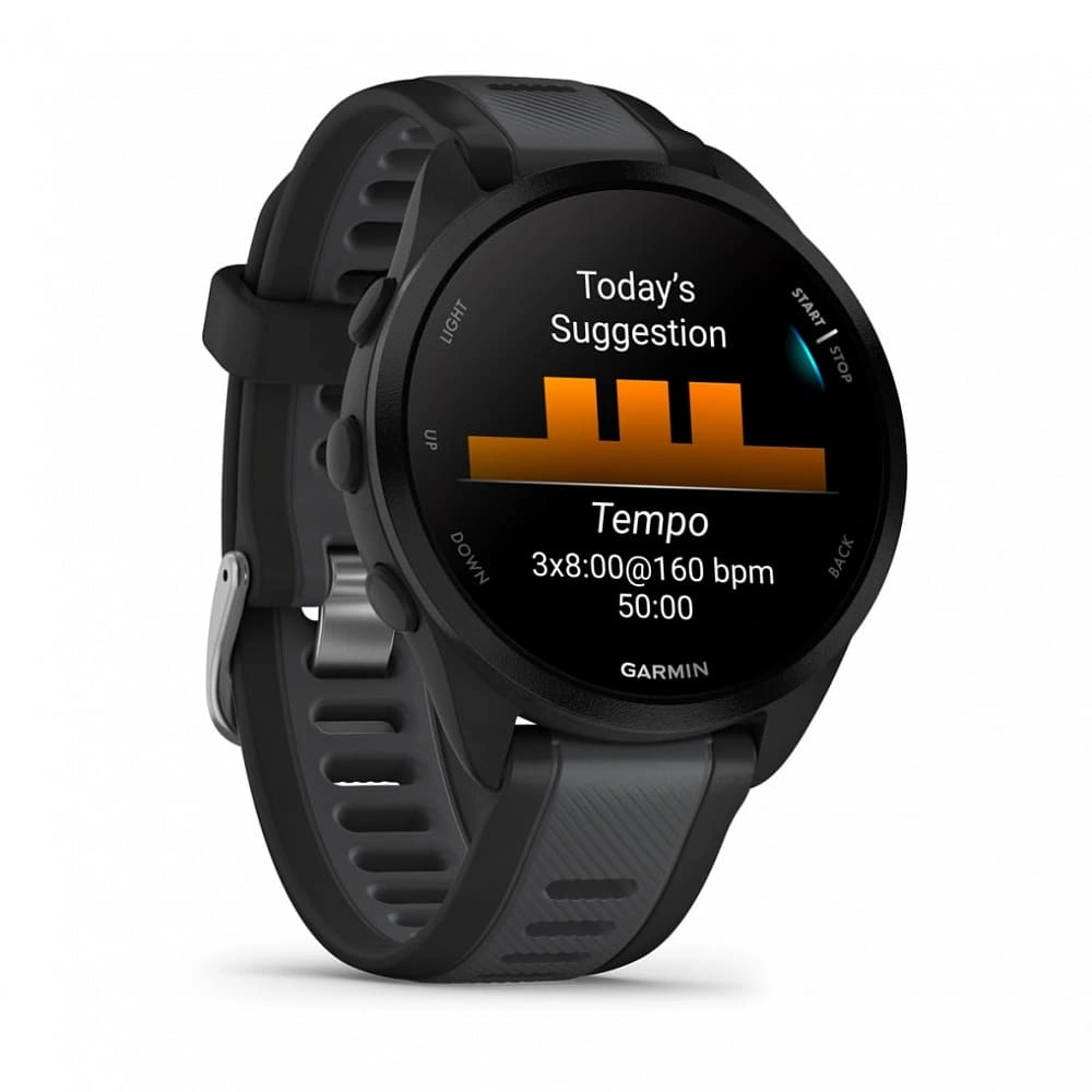 Умные часы Garmin Forerunner 165 Music Amoled, Black/Slate. Фото 3