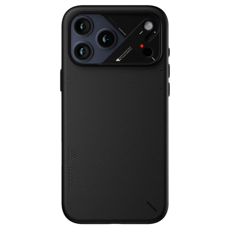 Накладка Aulumu для iPhone 17 Pro Max A17 Vegan Leather, Чёрная (A17-PU-BK-PM). Фото 1