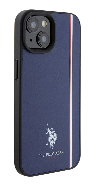 Накладка U.S. Polo Assn. для iPhone 15 PU Double horse logo and Tricolor line Hard, Navy (USHCP15SSCOV). Фото 2