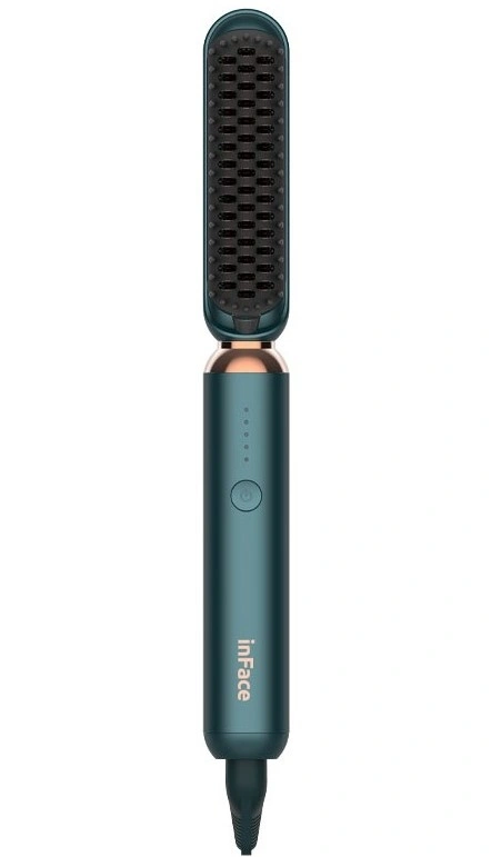 Стайлер для укладки InFace ION Hairbrush, Зелёный (ZH-10D). Фото 1
