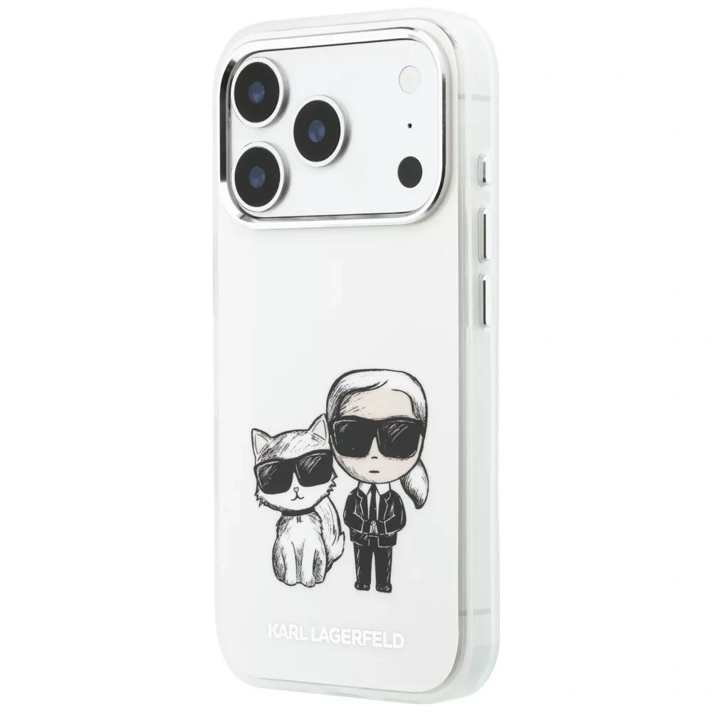 Накладка Lagerfeld для iPhone 18 Pro Max/17 Pro Max IML Sketch Karl&Choupette body Met cam Hard (MagSafe), Beige (KLHMP18X6HKCIDE). Фото 2