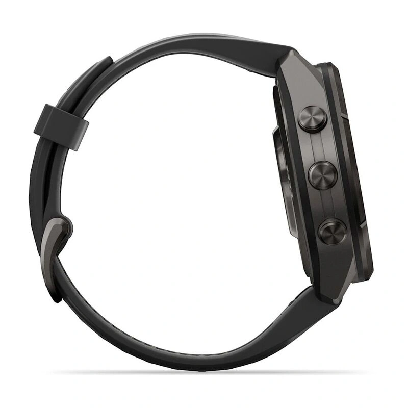 Умные часы Garmin Fenix 9 Pro 43MM, АMOLED, LTE, Carbon gray DLC titanium with black/pebble gray silicone band. Фото 5