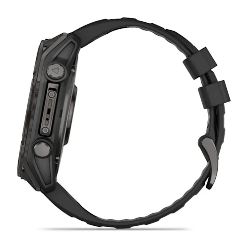 Умные часы Garmin Fenix 8 51mm, Sapphire, Carbon Gray DLC Titanium with Black/Pebble Gray Silicone Band. Фото 5