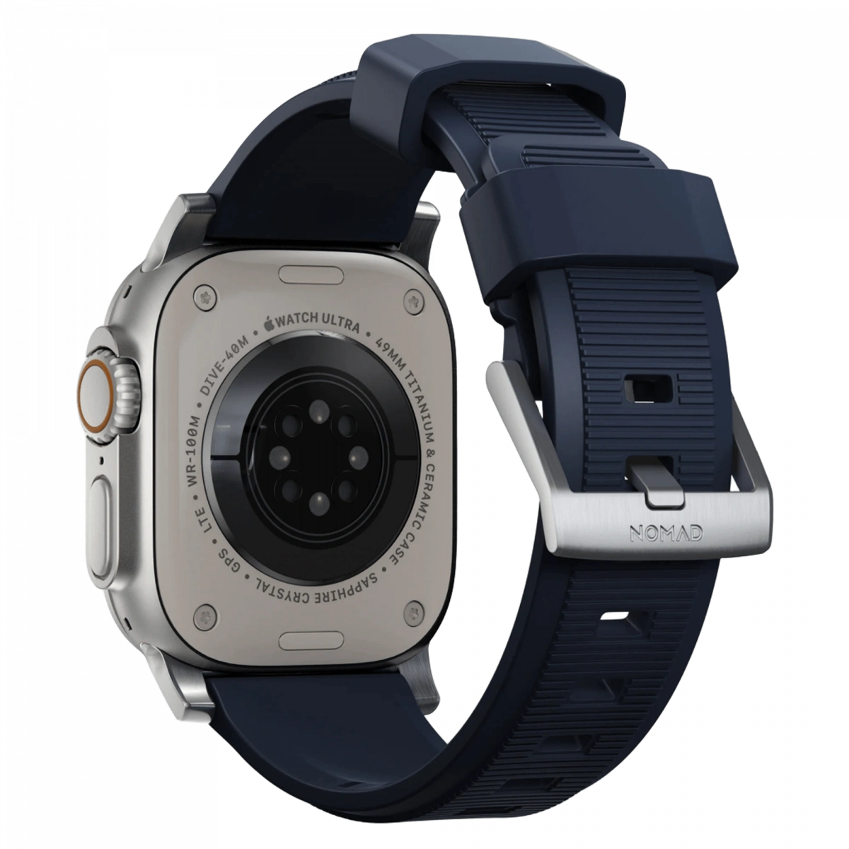 Ремешок Nomad Rugged Band для Apple Watch 42/44/45/49мм, Silver/Atlantic Blue (NM01296485). Фото 2