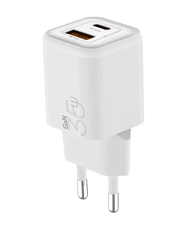 Сетевое зарядное устройство Vyvylabs Gan Fast Charger 35W A+C, Белое (GAN35BE-01). Фото 1