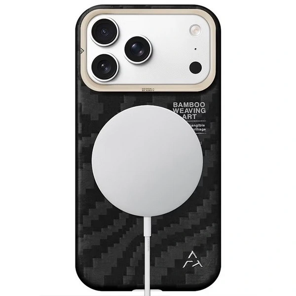 Накладка AIRITY для iPhone 17 Pro Bamboo Weaving Art (MagSafe), Чёрный. Фото 4