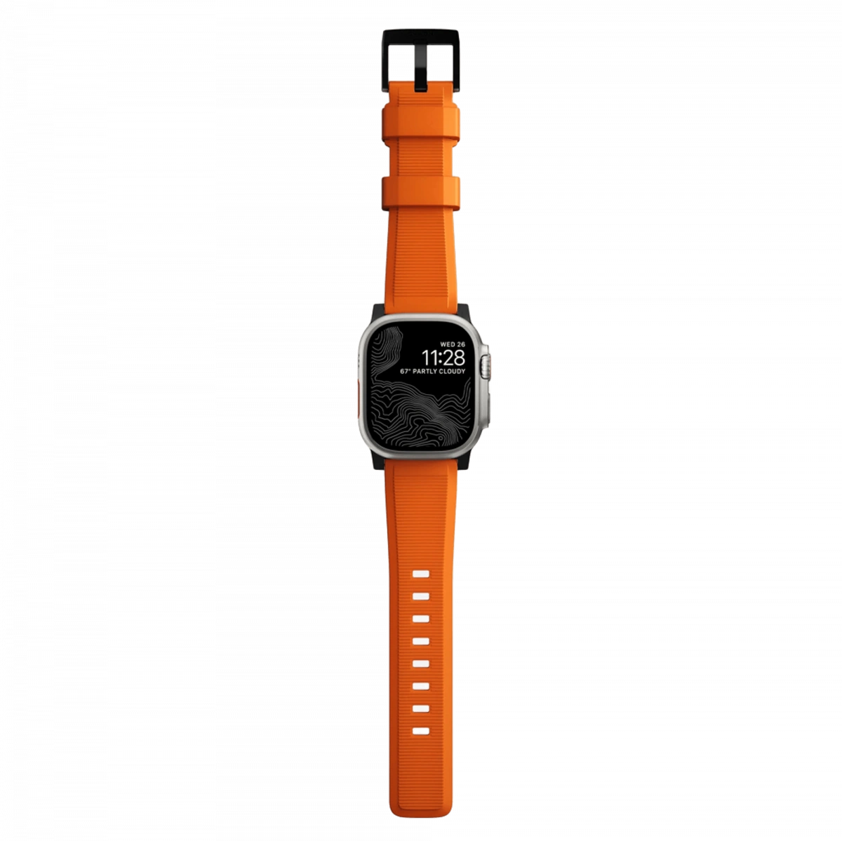 Ремешок Nomad Rugged Band для Apple Watch 42/44/45/49мм, Black/Ultra Orange (NM01217985). Фото 6