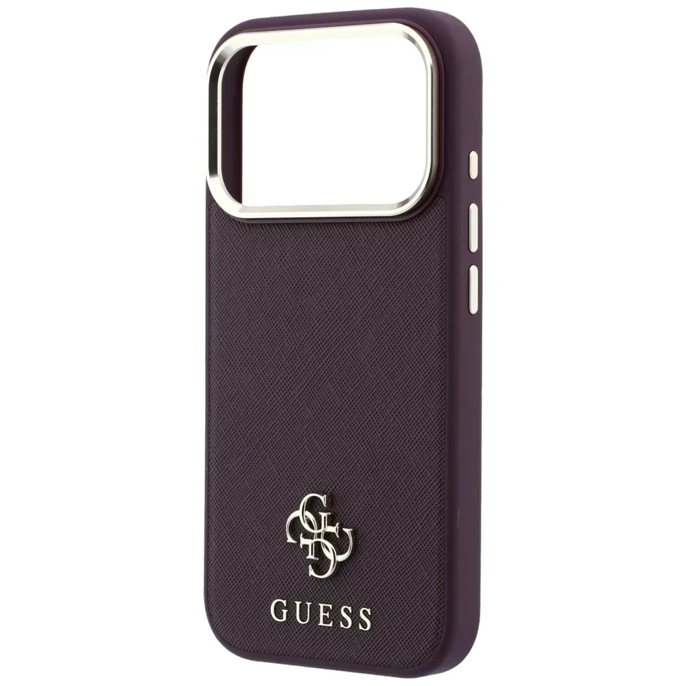 Накладка Guess для iPhone 18 Pro Max/17 Pro Max Saffiano 4G Small Metal logo&Cam Hard (MagSafe), Burgundy (GUHMP18X6PSA4DMU). Фото 4