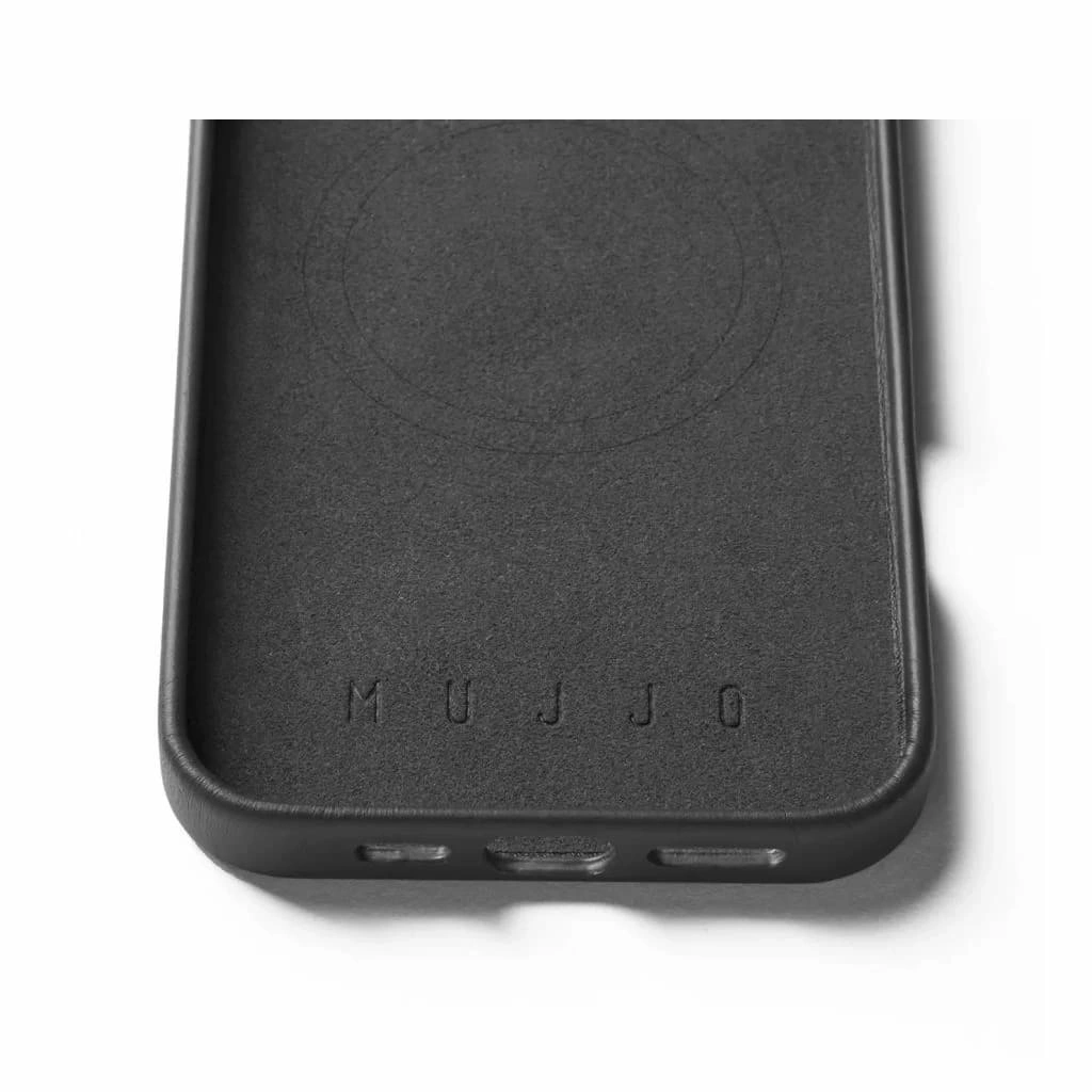 Накладка Mujjo Leather Case With MagSafe Compatible для iPhone 16 Pro Max, Black (MUJJOCL055BK). Фото 4