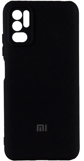 Накладка Silicone Case Logo для XiaoMi Redmi Note 10/10S, Чёрная. Фото 1