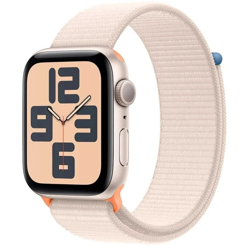 Apple Watch SE 2023, 44 мм, алюминий цвета "сияющая звезда", Starlight Sport Loop (MRE63). Фото 1