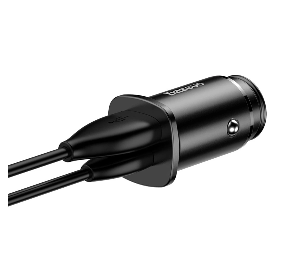 Автомобильное зарядное устройство Baseus Square metal A+C 30W PPS, Чёрное (CCALL-AS01). Фото 5