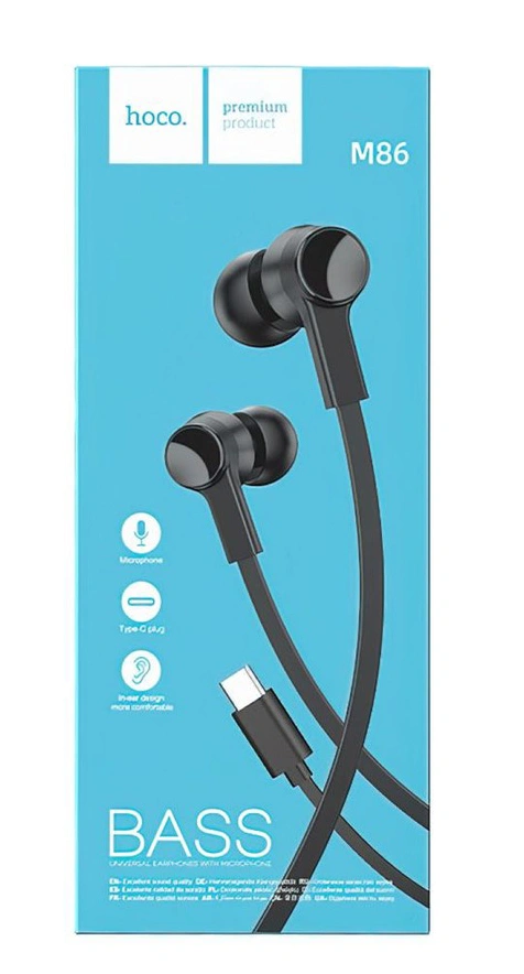 Наушники Hoco M86 Ocean Type-C, Чёрные. Фото 2