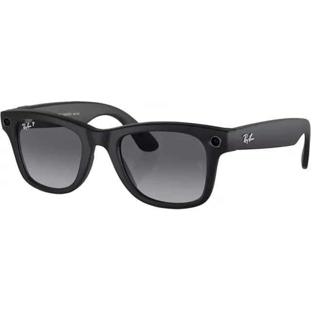 Умные очки Ray Ban Wayfarer RW4006 Матовый черный/Поляризационные градиентные графитовые M 150-50mm (601/ST350). Фото 1