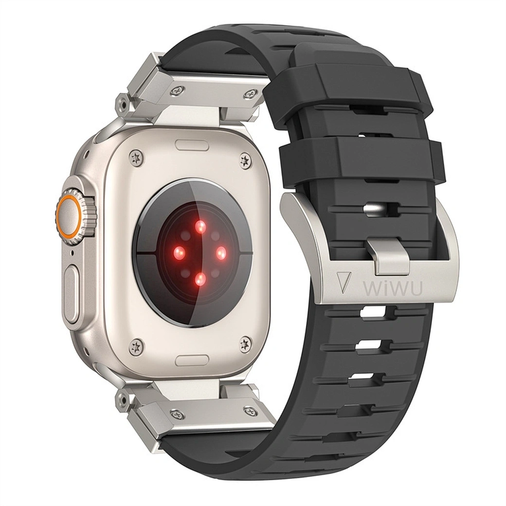 Ремешок Wiwu для Apple Watch 44/45/46/49мм Urban Silicon, Black (Wi-WB012). Фото 2