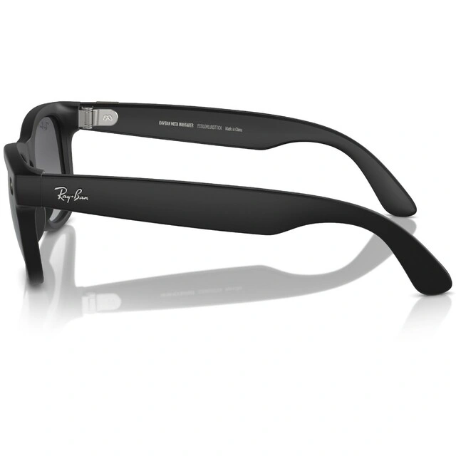 Умные очки Ray Ban Wayfarer RW4008 Матовый черный / Поляризационные градиентные графитовые M 155-53мм (601/ST353). Фото 3