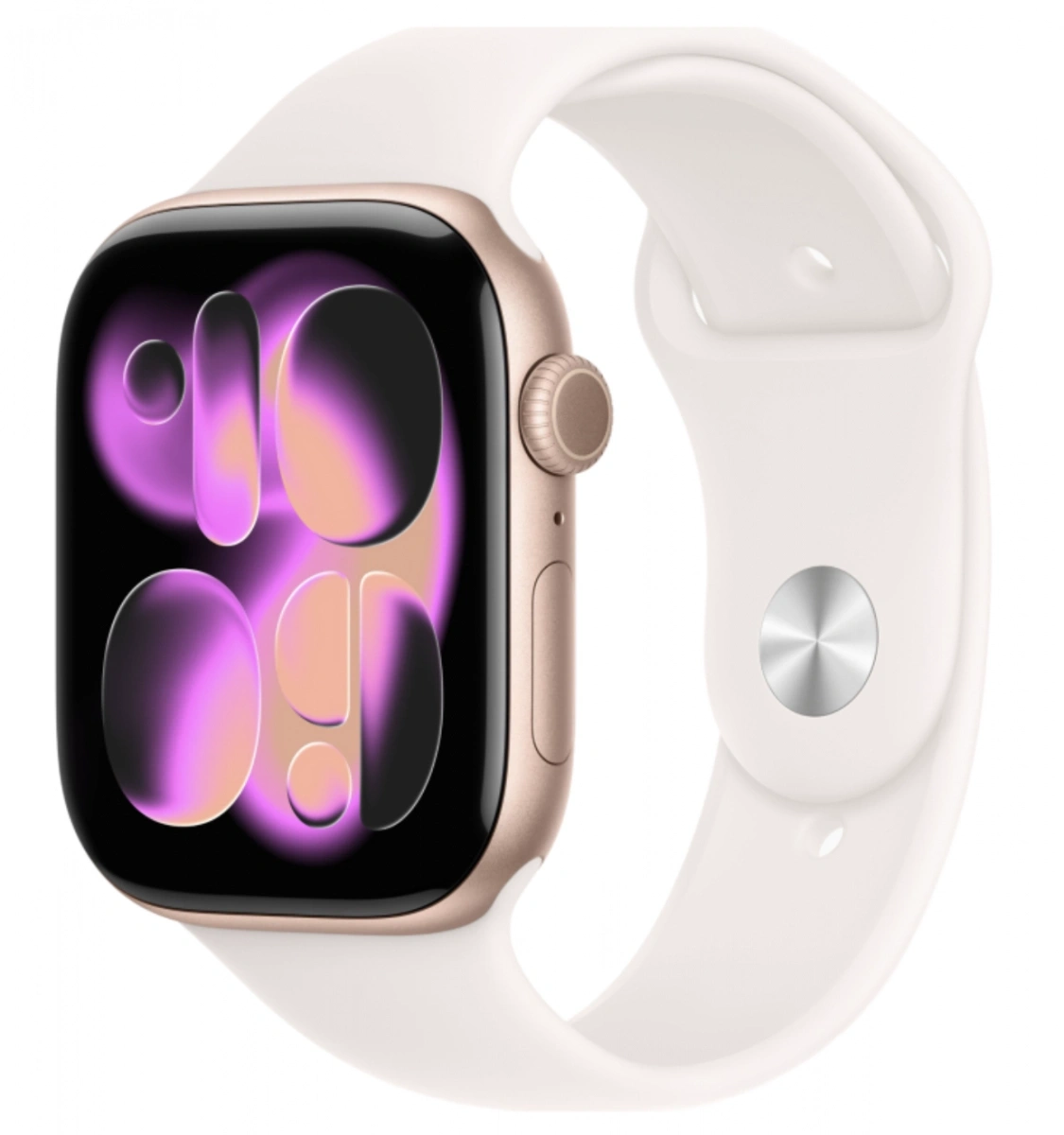 Apple Watch Series 11, 46 мм, алюминий цвета «Rose Gold», спортивный ремешок "Light Blush", M/L (MEV74). Фото 1
