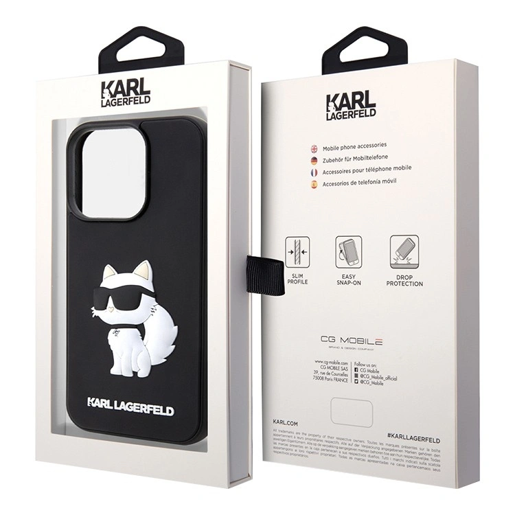 Накладка Lagerfeld для iPhone 15 Pro 3D Rubber NFT Choupette Hard, Black (KLHCP15L3DRKHNK). Фото 5